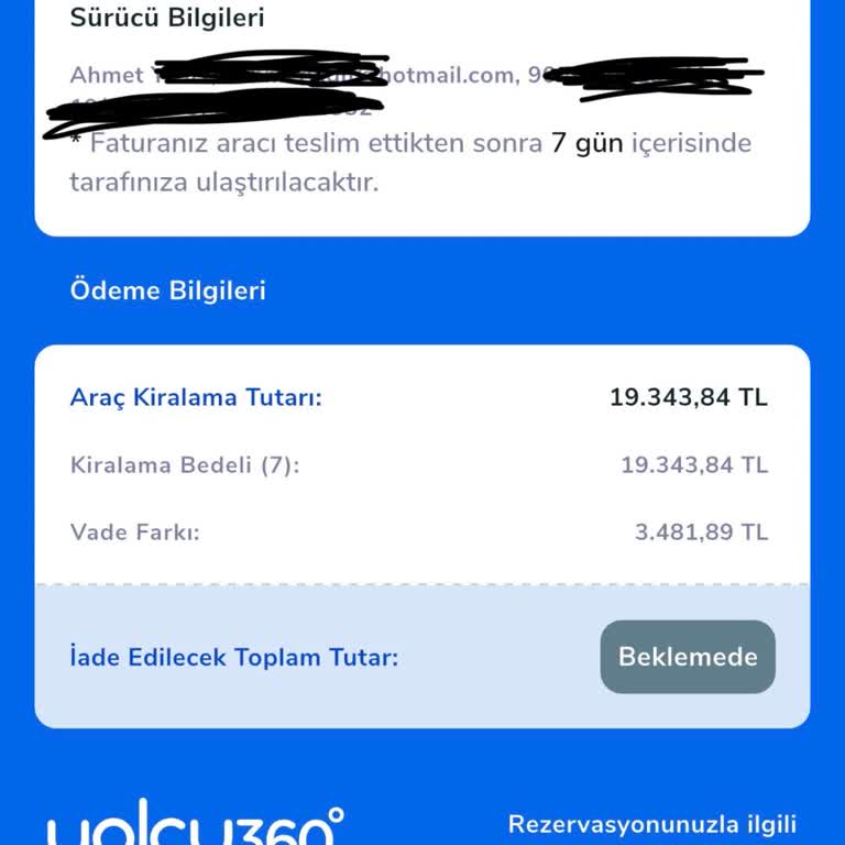 İptal Edilen Araç Kiralama Ücretinin 35 Gün Sonra Hâlâ Geri Ödenmemesi