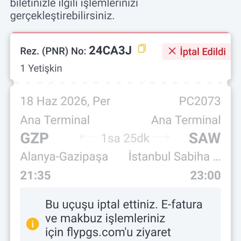 Pegasus Bilet İptalinde Yanıltıcı Bilgilendirme Ve Aşırı Kesinti Şikayeti