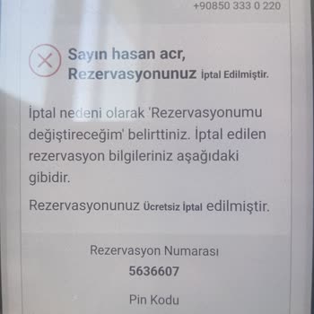 Ücretsiz İptal Sonrası 6.059 TL İade Gelmedi