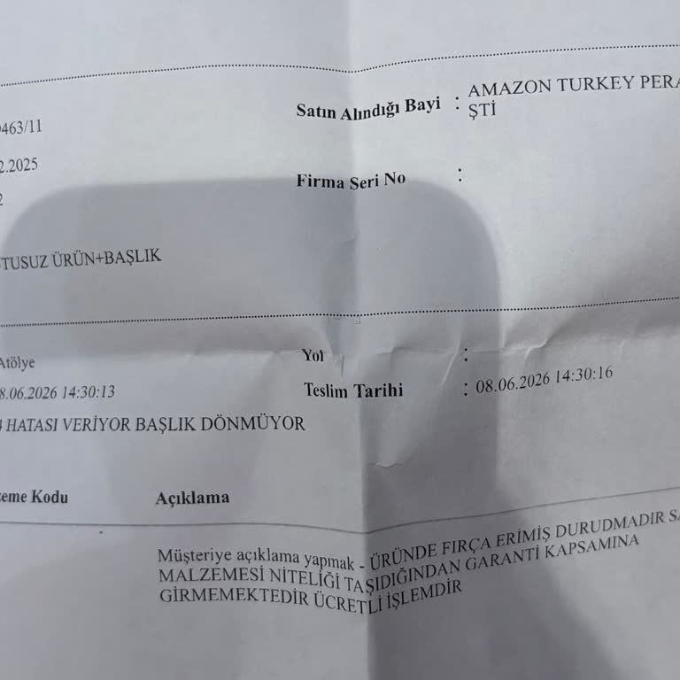 Philips Zw9463/11 Model Süpürge I4 Hatası Ve Yanmış Fırça Başlığı Garanti Dışı