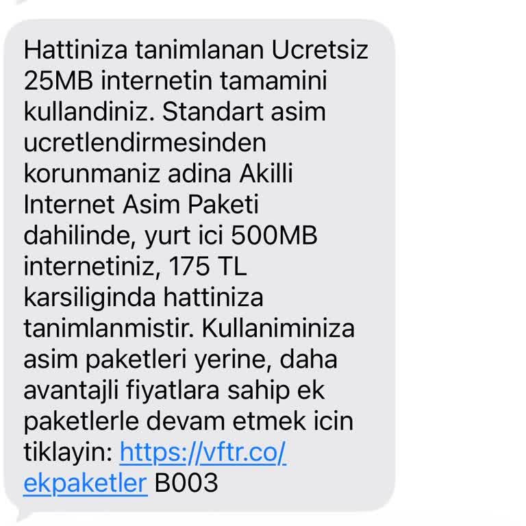 Onaysız İnternet Paketi Ve 175 TL Ücret İadesi Talebi