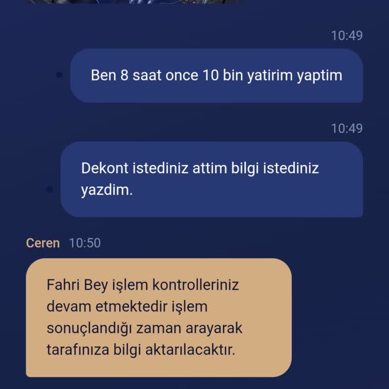 10.000 TL Havale İşlemi Hesaba Yansımıyor Ve Destek Oyalıyor