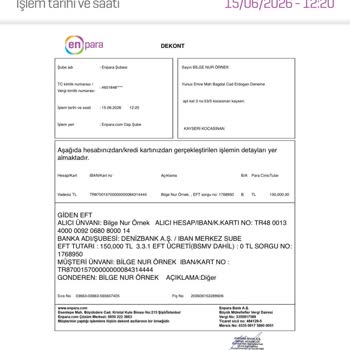 Enpara Ve Denizbank Arasındaki 150.000 TL EFT İşlemi Kayıp Ve İptal Çatışması