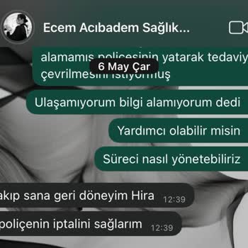 Bupa Acıbadem İzmit’te Tamamlayıcı Sigorta İşlemlerinde Belirsizlik Ve Sürekli İptal Yönlendirmesi
