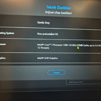 Lisanssız Windows Ve Önceden Kullanılmış Asus Notebook, Geçersiz İade Kodu