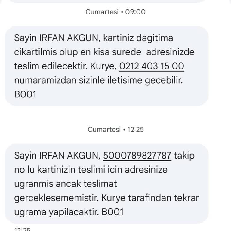 Kuryenet Teslimat Kayıt Hatası Ve Ziraat Bankası Kart Yenileme Sorunu