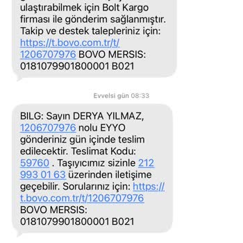 Telefon Numaramın Başkasına Ait Kargolarla Kullanılması Ve Bildirimlerin Durdurulması Talebi