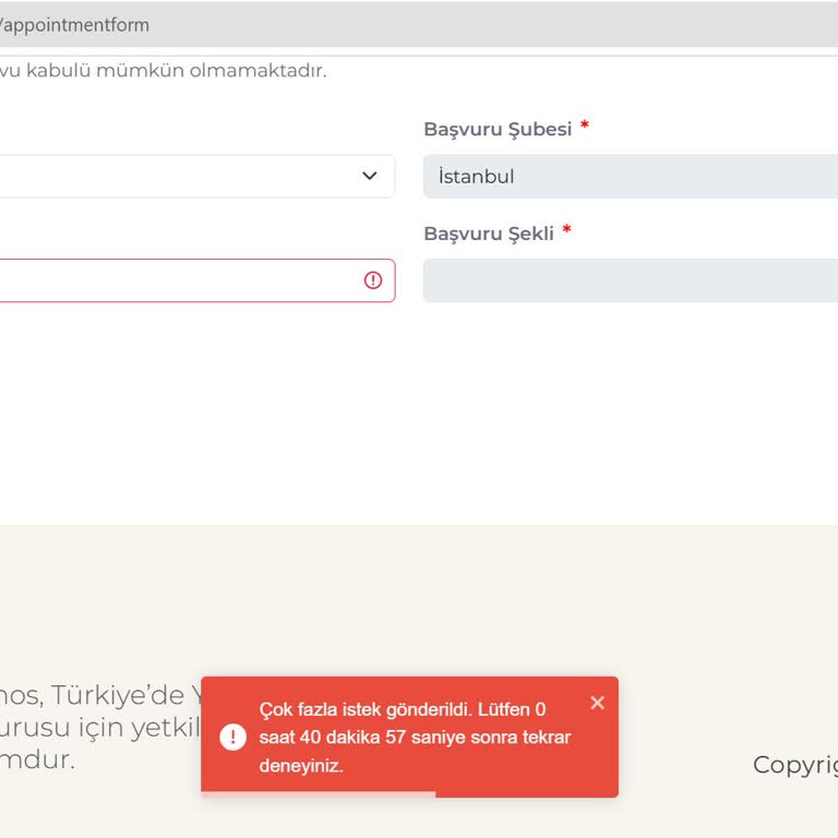 Kosmos Vize Hizmetleri Randevu Alamıyorum