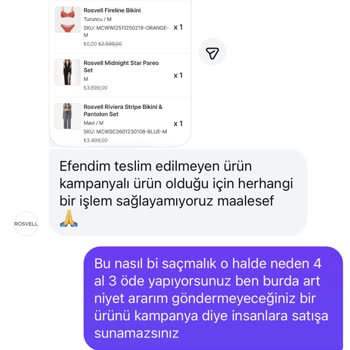 Kampanyalı Siparişte Ürün Eksikliği Ve İade İsteği
