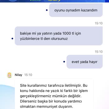 Yatırım Şartsız Bonus Aldı Çekim İçin 1000 TL Yatırım Zorunluluğu İstendi