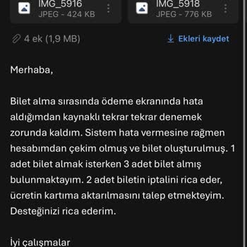 Tek Bilet İçin Üç Defa Ücret Çekildi, İade Ve Açıklama Bekleniyor