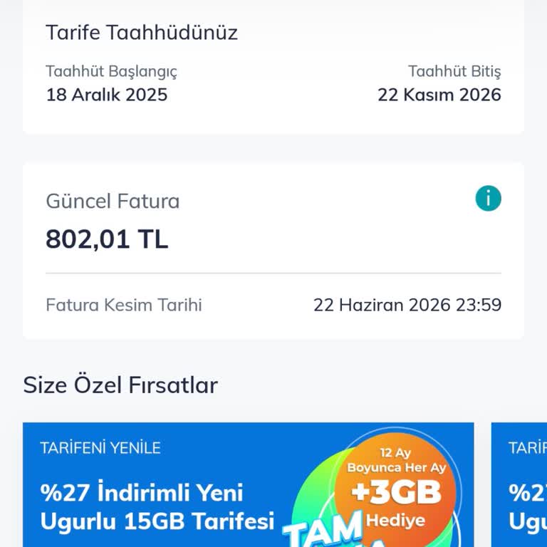 Uyarı Olmadan Paket Aşımı Devam Ettiği İçin Faturada 800 TL Fazla Ücret