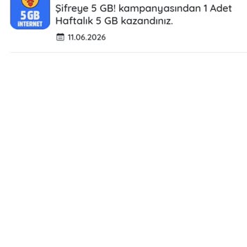 Kazandirio 5 GB İnternet Hattıma Yüklenmedi Ve İnternetsiz Kaldım