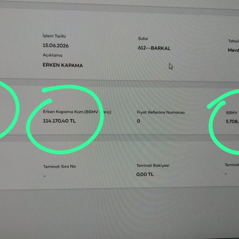 Erken Kapatma Ücretinde Aşırı Fark Ve Şeffaf Hesaplama Talebi