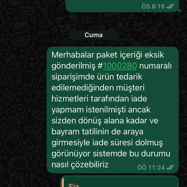 Touché Privé Eksik Tunik-Pantolon Takımı Ve Gecikmiş İade İşlemi