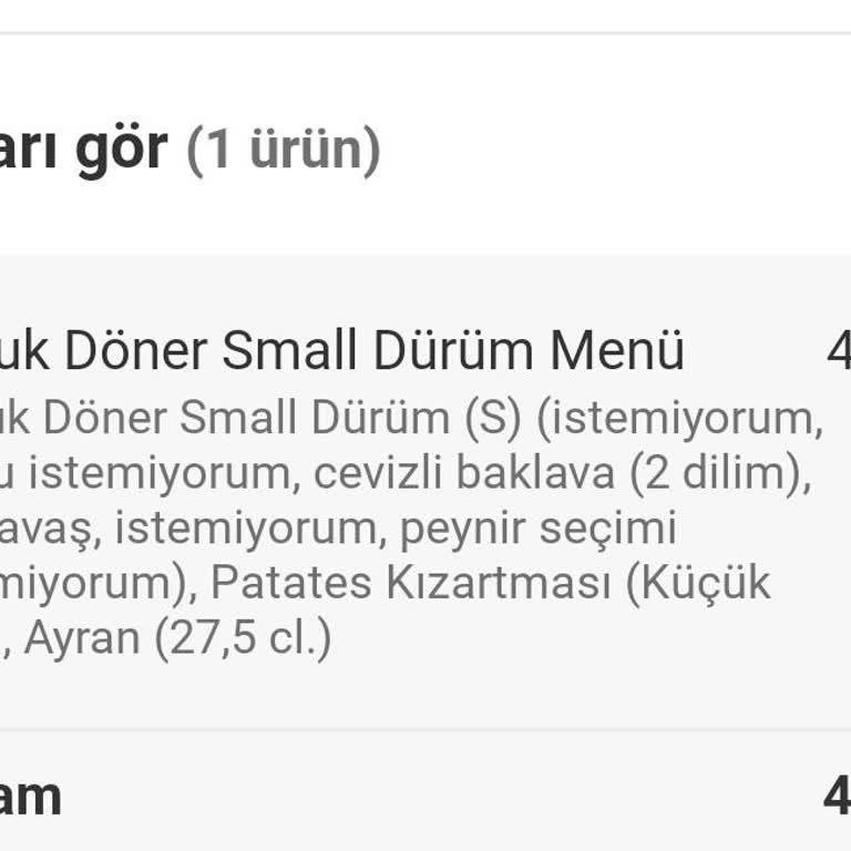 Stokta Olmayan Cevizli Baklava İçin Ücret İadesi Ve Menü Düzeltmesi Talebi
