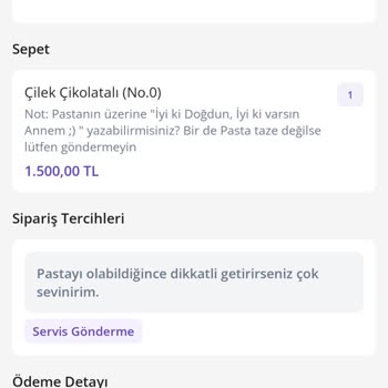 Teslim Edilmeyen Doğum Günü Pastası Siparişi İçin İade Talebi