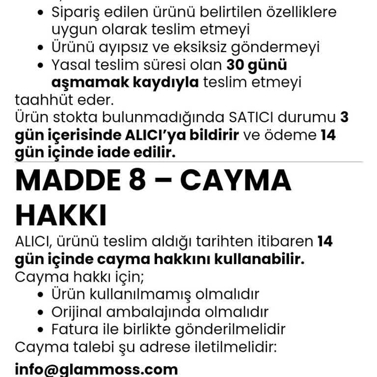 Glammoss İade Reddedildi, Keyfi Prosedürle Haksız Kazanç