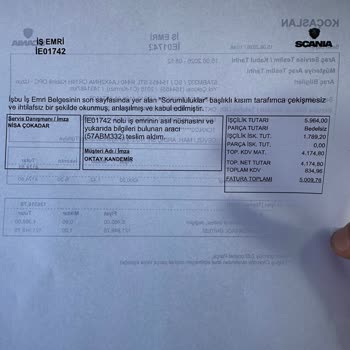 Bursa Koç Aslanlar Scania Servisinde Şeffaf Olmayan Arıza Tespit Ücreti