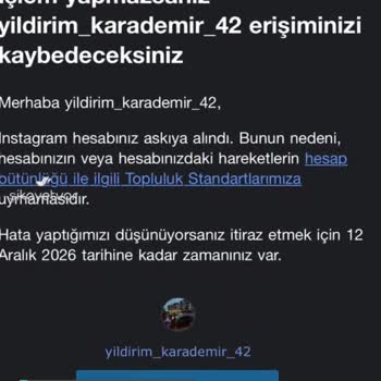 Instagram Gereğinin Yapılması Ve Hesabımın Geri Verilmesini İstiyorum