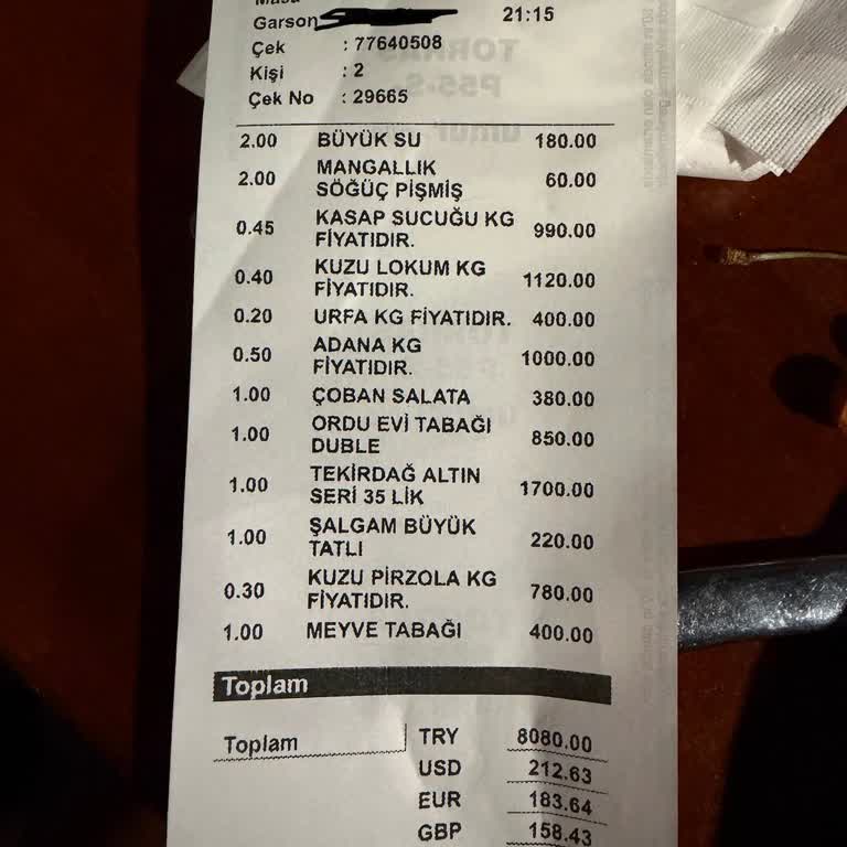 Mur-Et Karacabey Kasap Restaurant Menü Ve Fiyat Şeffaflığı Yok!