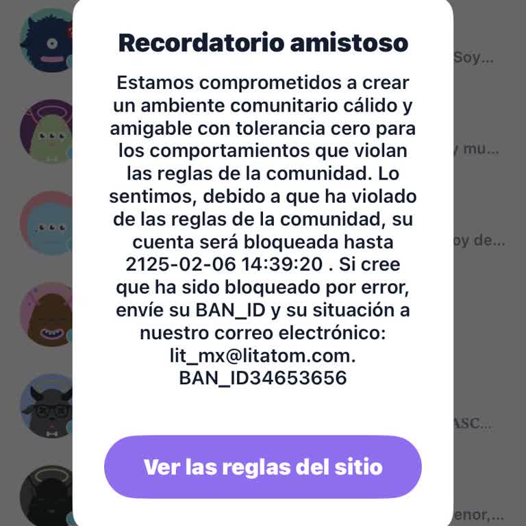 Cuenta Litmatch bloqueada sin justificación, exijo revisión y solución