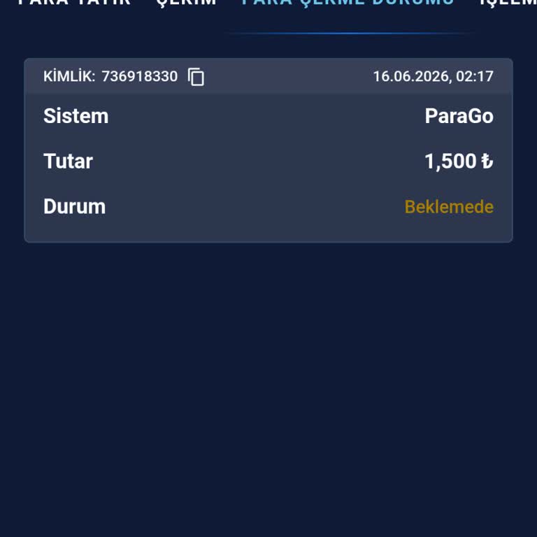 Vizyonbet 1500 TL Çekim Talebim Uzun Süre Beklemede Ve Ödeme Açıklaması İstiyorum