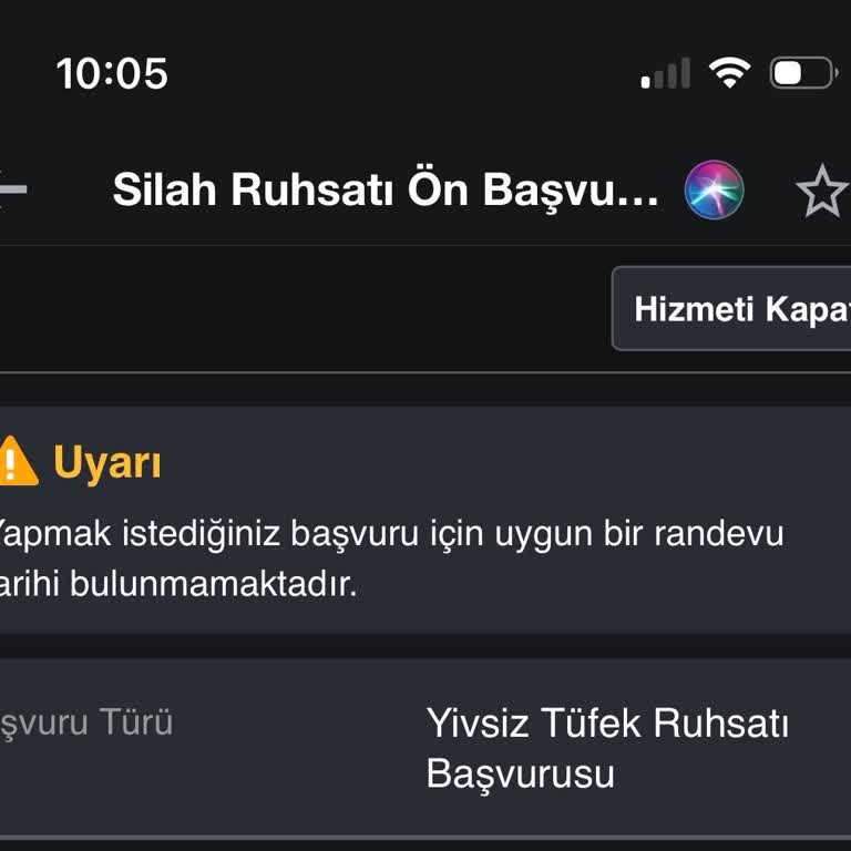E-Devlet Üzerinden Yivsiz Av Tüfeği Ruhsatı Başvurusunda Randevu Yok