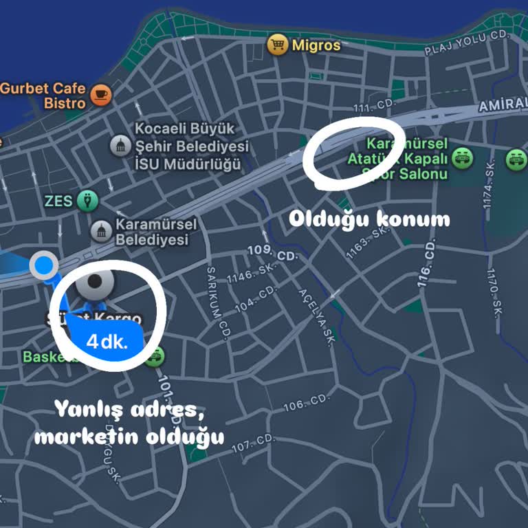 Haritalardaki Yanlış Şube Adresi Karamürsel Sürat Kargo Müşterileri Mağdur Ediyor