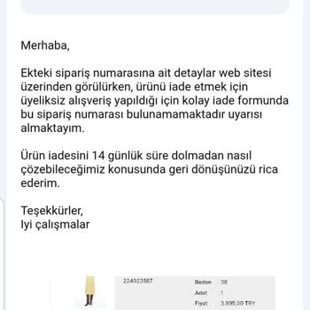 İade Alındı, Ücret Geri Ödenmedi Ve Müşteri Hizmetlerinden Yanıt Gelmedi