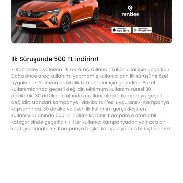 Rentlee Uygulamasında Fazla Çekilen 601 TL ve Yanıltıcı Kampanya Bilgisi