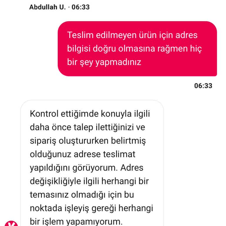 Teslim Edilmediği Halde Teslim Edildi Olarak İşlenen Sipariş Ve İade Talebi