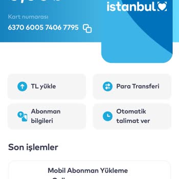 İstanbul Büyükşehir Belediyesi Mavikart Abonman Ödeme Alındı, Kartta Bakiye Görünmüyor
