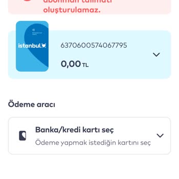 İstanbul Büyükşehir Belediyesi Mavikart Abonman Ödeme Alındı, Kartta Bakiye Görünmüyor