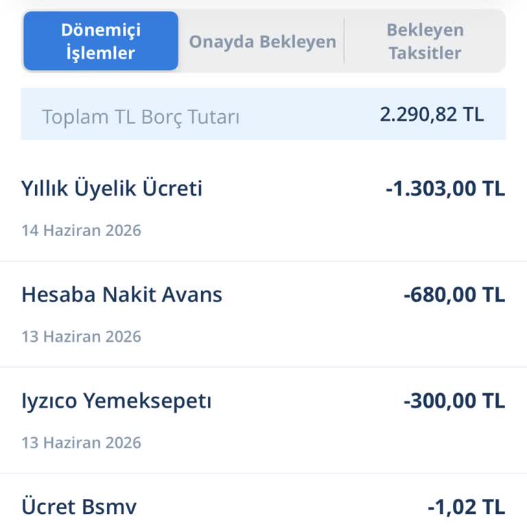Gold Mastercard Üzerine Yansıtılan 1.303 TL Yıllık Üyelik Ücretinin İptali Ve İadesi Talebi