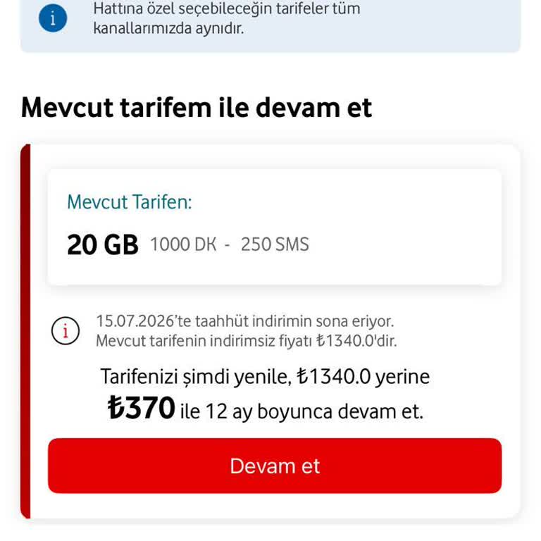 Kırmızı 20 GB Paketin Fiyatı Üç Katına Çıktı