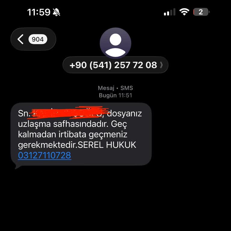 Serel Hukuk Sahte SMS İle Ödeme Zorlaması