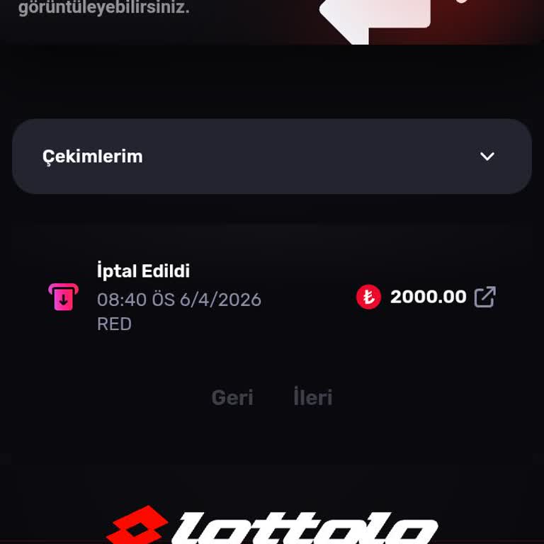 Lottolo’da Bonus Çekimim Reddedildi Ve 2000 TL Bakiyem Silindi