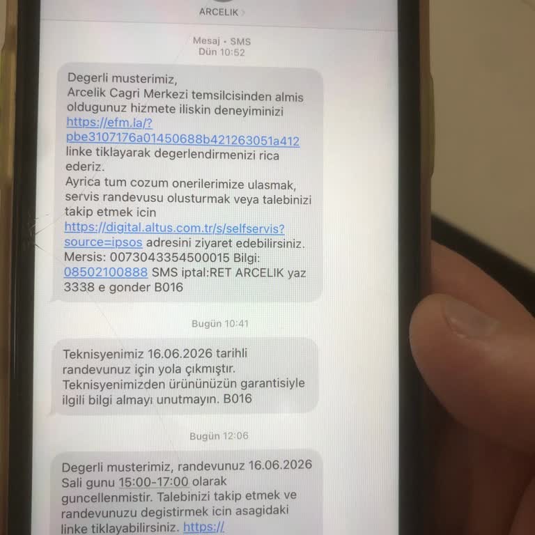 Arçelik Müşteri Onayı Alınmadan Randevu Saati Değiştirildi