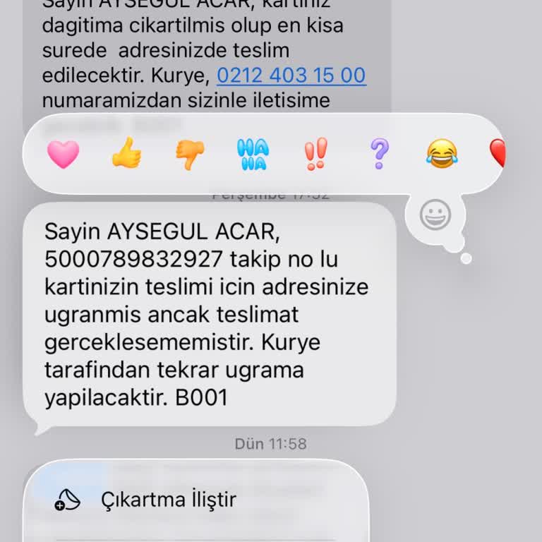 Kuryenet’in Adrese Gelindi Kayıt Hatası Ve Telefon Takip Sorunu Kartımın Teslimini Geciktiriyor