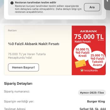 Görseldeki Double Whopper Ve Ulaşılamayan Destek Nedeniyle Yanlış Ürün