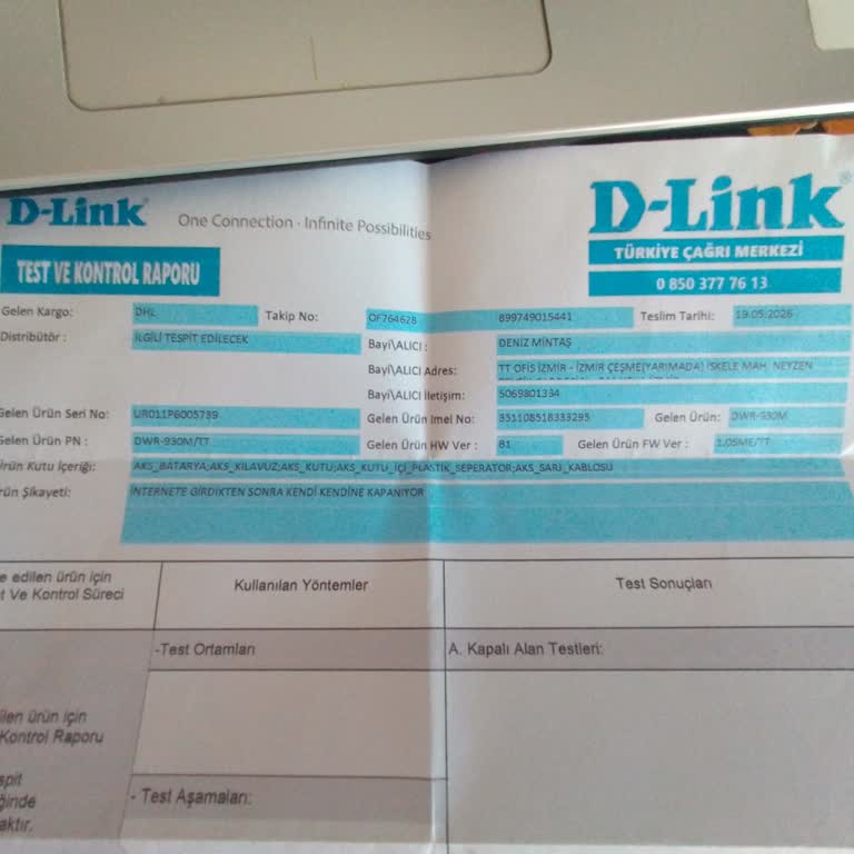Defolu D-Link Kablosuz AX Cihazı İadesi Reddedildi Ve Yetkili İletişim Sağlanamadı