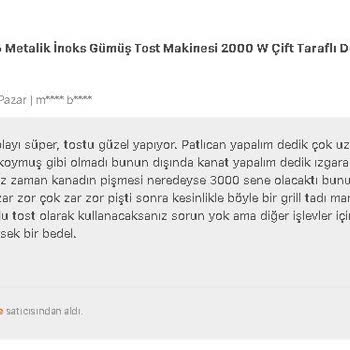 Bosch Tost Makinesinde Eşitsiz Pişirme, Yanıltıcı Watt Bilgisi Ve Servis Engeli