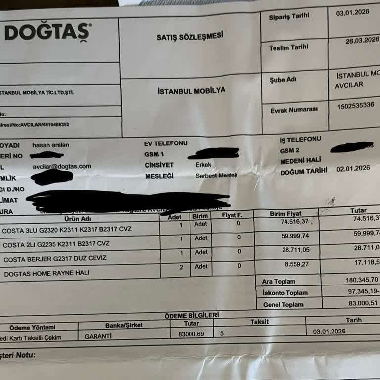 Doğtaş Halıların Teslim Edilmemesi Ve Yanlış Gönderim Sonrası İade Talebi