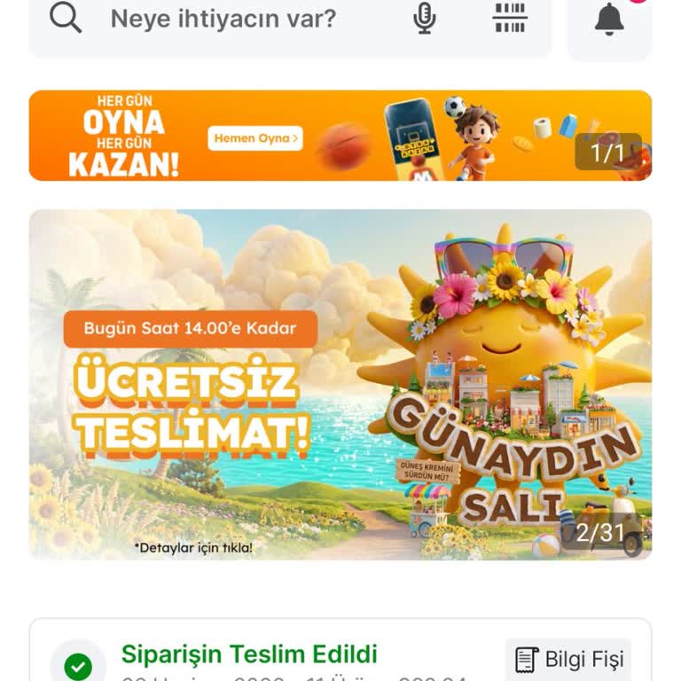 Migros Hemen Salı Ücretsiz Teslimat Kampanyası Kurye Teslimatta Uyarısıyla Çalışmıyor