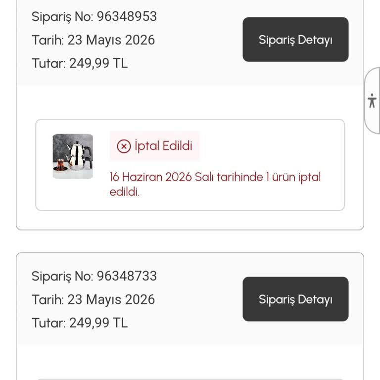 Üç Sipariş İptal Edildi, Tek Mini Çaydanlık Teklifi Haksız