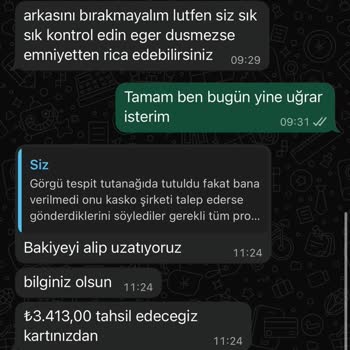 Full Kasko Paketi Olmasına Rağmen Hasar Bize Yansıtılıyor