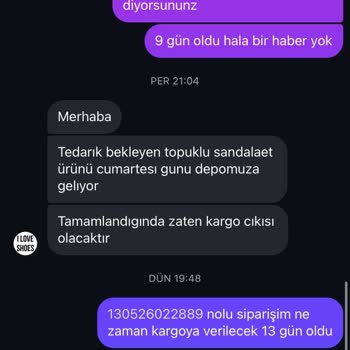 Siparişim 14 Gün Boyunca Tedarik Aşamasında Kalıyor, Hemen Kargoya Verilmesini Talep Ediyorum