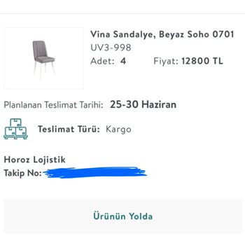 Kırık Sandalye Teslimatı Ve Yetersiz Müşteri Desteği