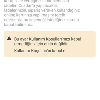 İptal Edilen Sipariş Ücreti Yanıltıcı Şekilde Cüzdana Yüklendi, Kartıma İade İstiyorum